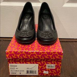 Tory Burch black wedge heel